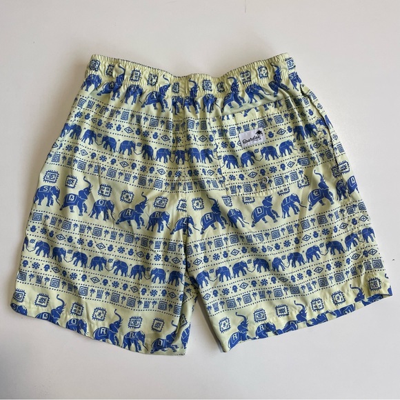 Boardies Swim Shorts Trunks Mesh Liner Size Medium Yellow Blue Elephants - Picture 2 of 6